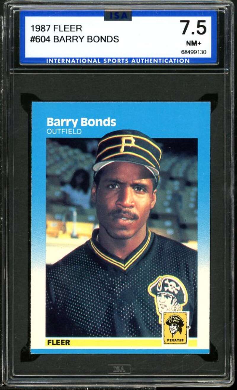 Barry Bonds Rookie Card 1987 Fleer #604 ISA 7.5 NM+ Image 1