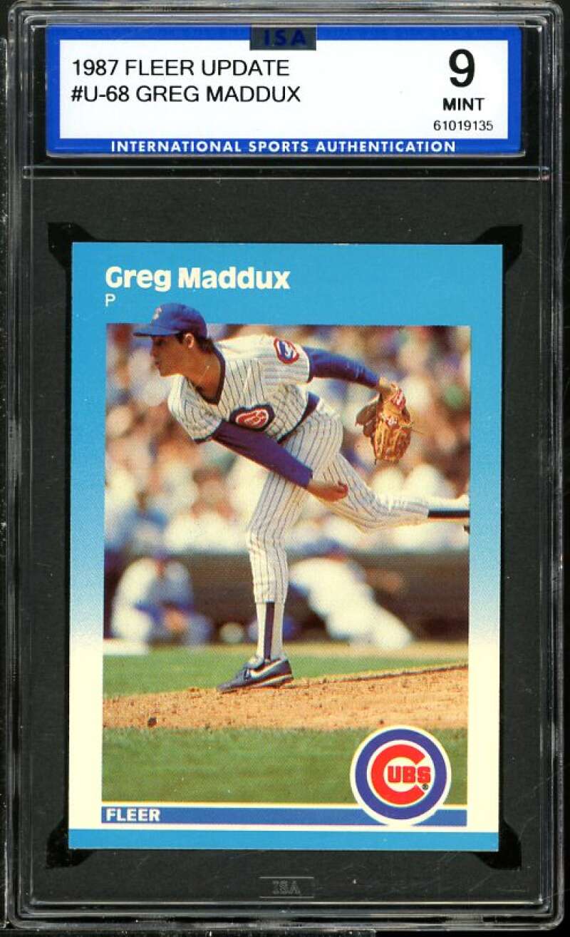 Greg Maddux Rookie Card 1987 Fleer Update #U-68 ISA 9 MINT Image 1