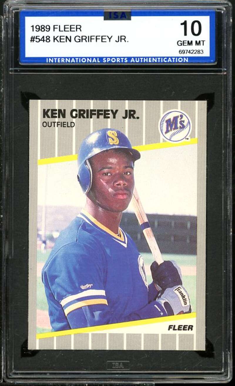 Ken Griffey jr Rookie Card 1989 Fleer #58 ISA 10 GEM MINT Image 1