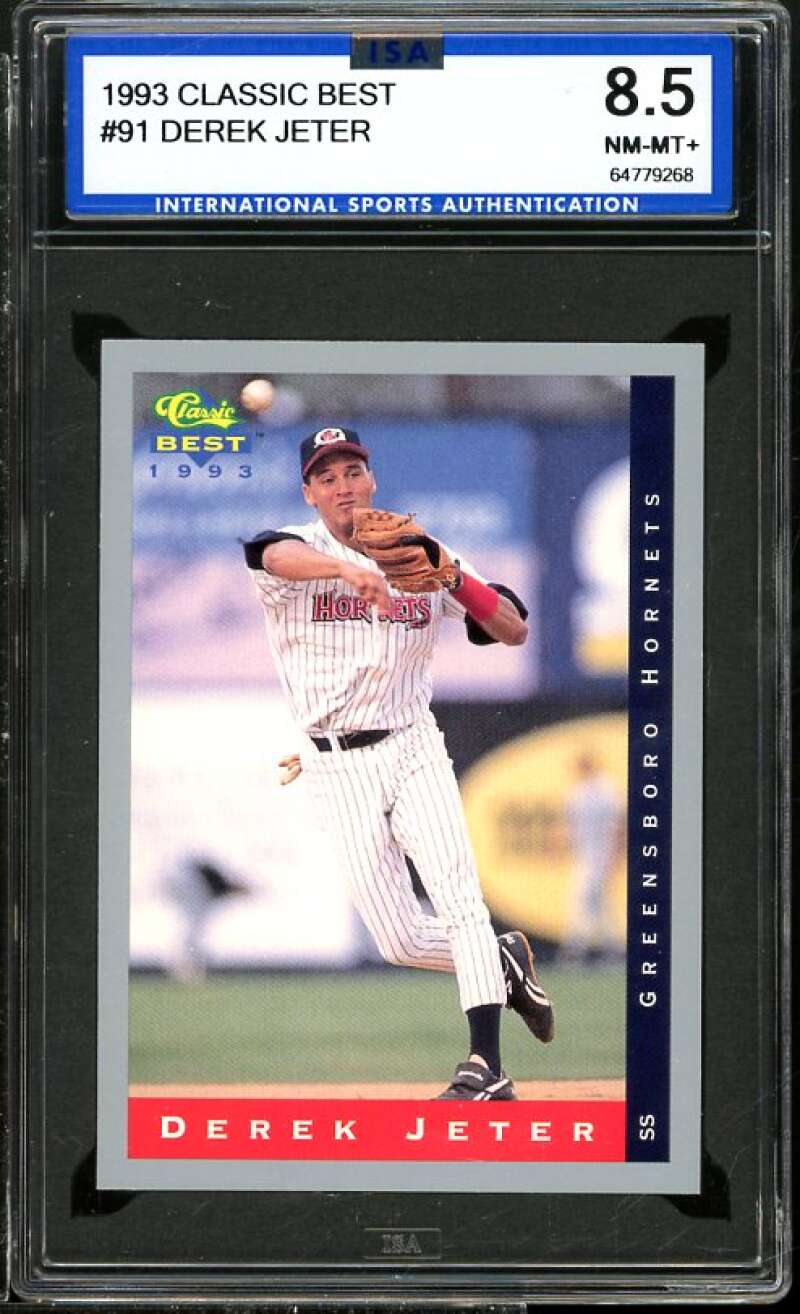 Derek Jeter Rookie Card 1993 Classic Best #91 ISA 8.5 NM-MT+ Image 1