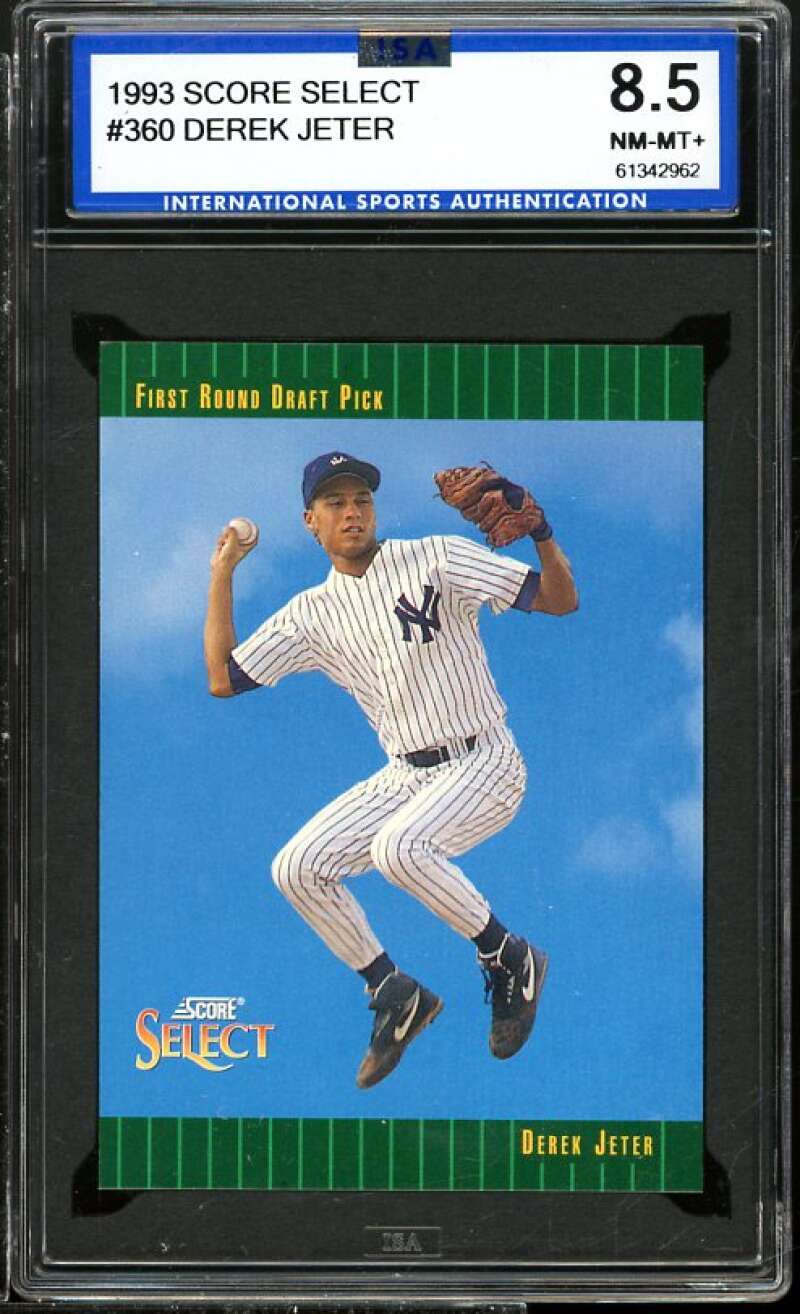 Derek Jeter Rookie Card 1993 Select #360 ISA 8.5 NM-MT+ Image 1