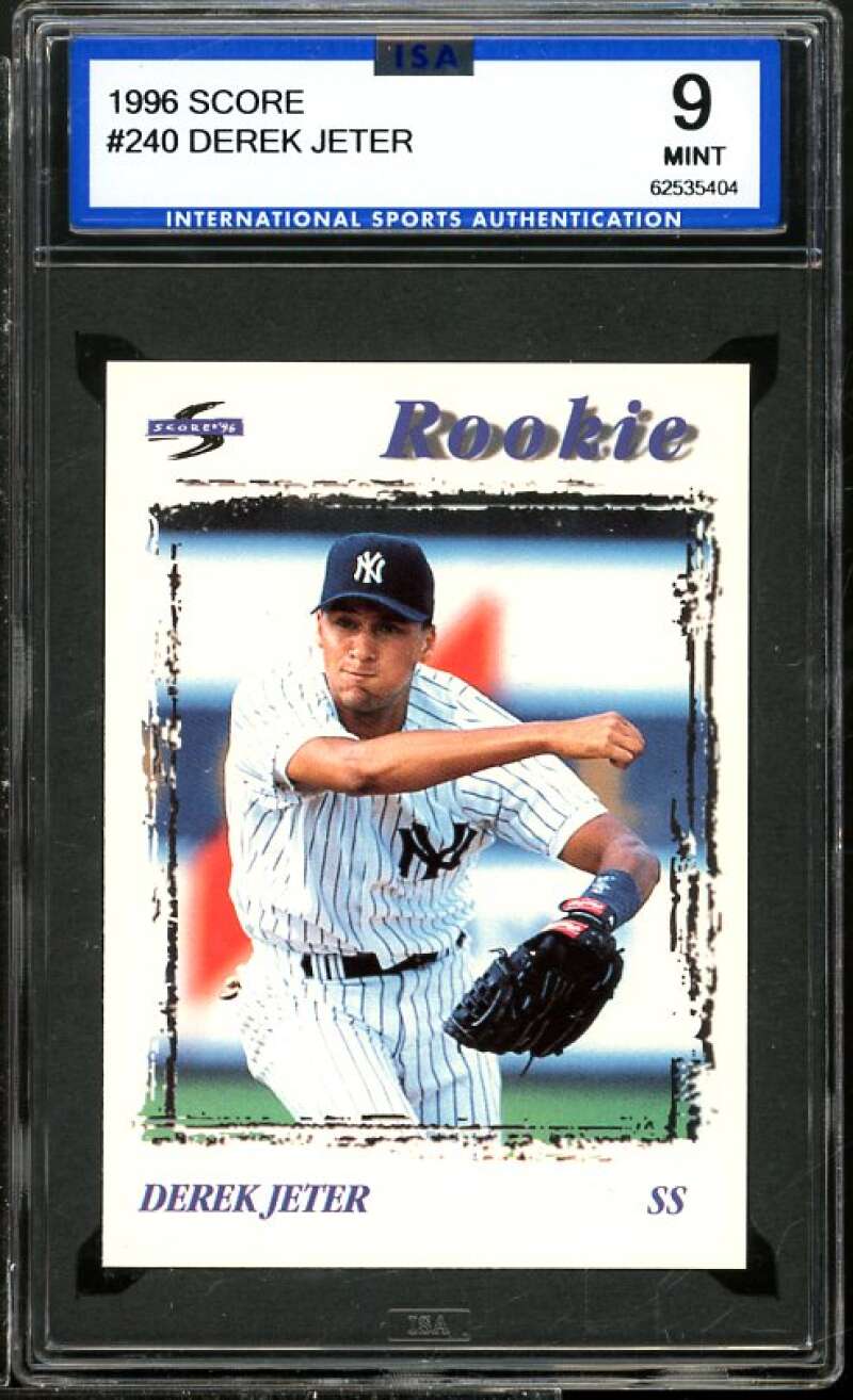 Derek Jeter Rookie Card 1996 Score #240 ISA 9 MINT Image 1