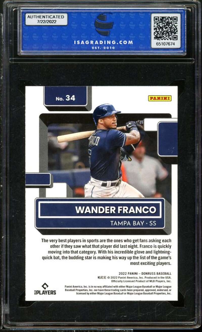 Wander Franco Rookie Card 2022 Donruss #34 ISA 8 NM-MT Image 2