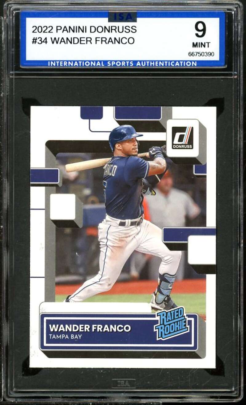 Wander Franco Rookie Card 2022 Donruss #34 ISA 9 MINT Image 1