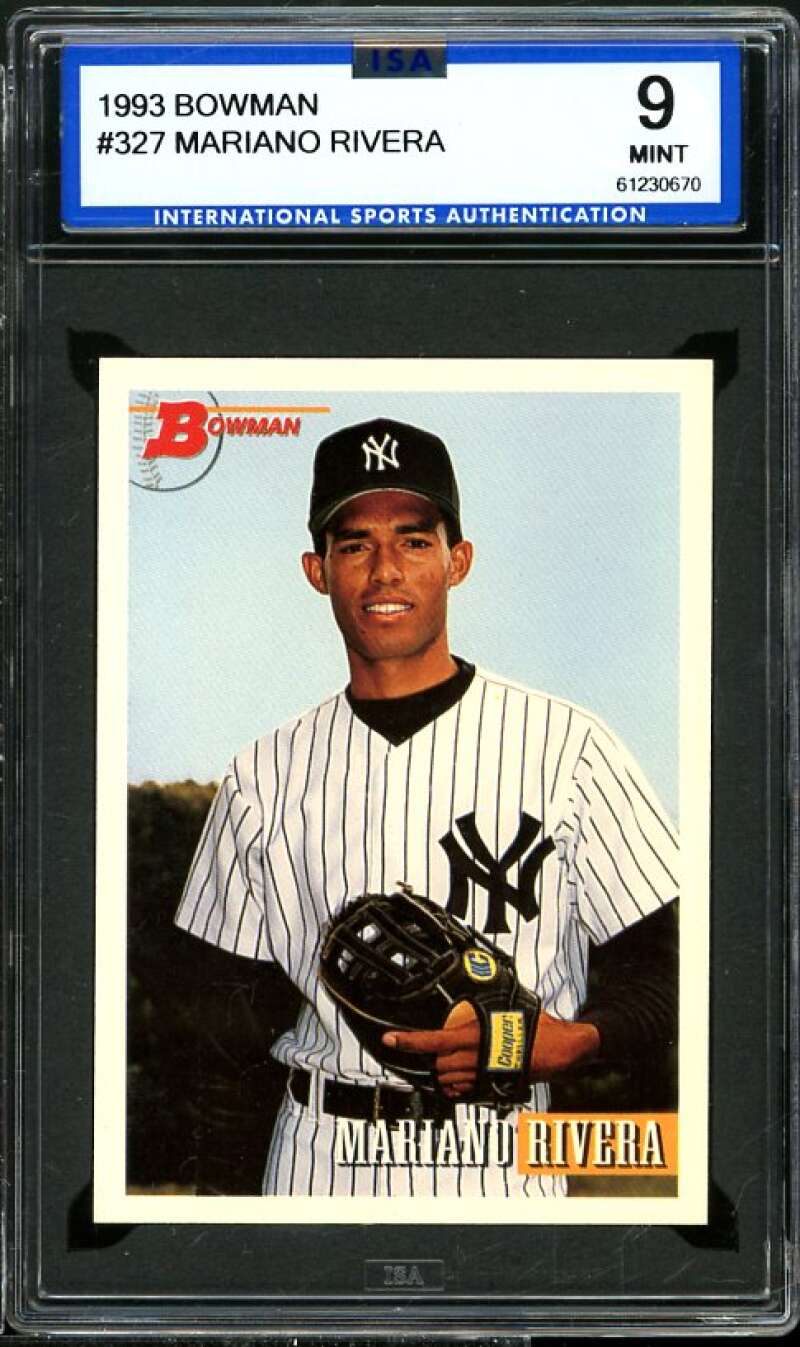 Mariano Rivera Card 1993 Bowman #329 ISA 9 MINT Image 1