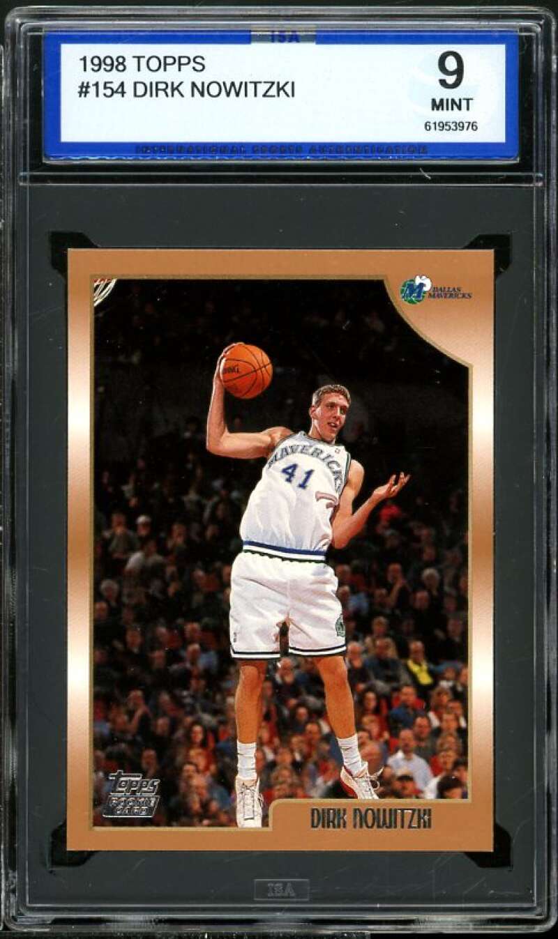 Dirk Nowitzki Rookie Card 1998-99 Topps #154 ISA 9 MINT Image 1