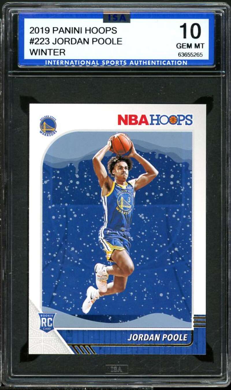 Jordan Poole Rookie Card 2019-20 Panini Hoops Winter #223 ISA 10 GEM MINT Image 1