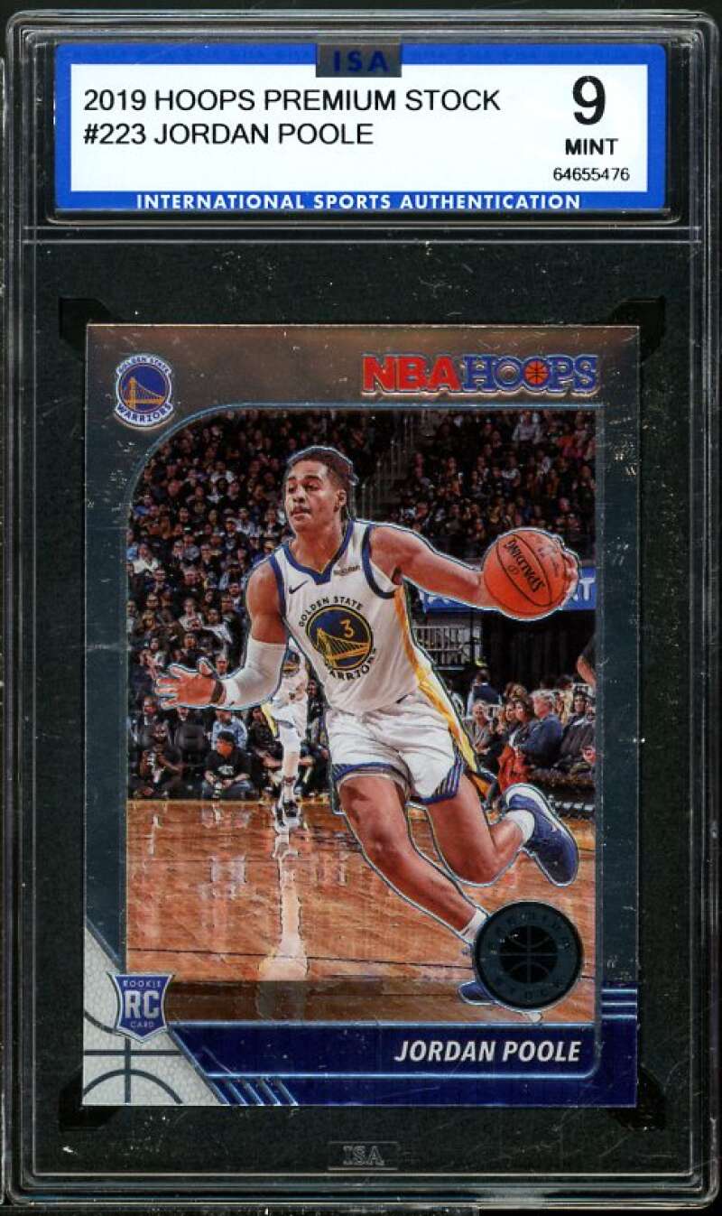 Jordan Poole Rookie Card 2019-20 Panini Hoops Premium Stock #223 ISA 9 MINT Image 1