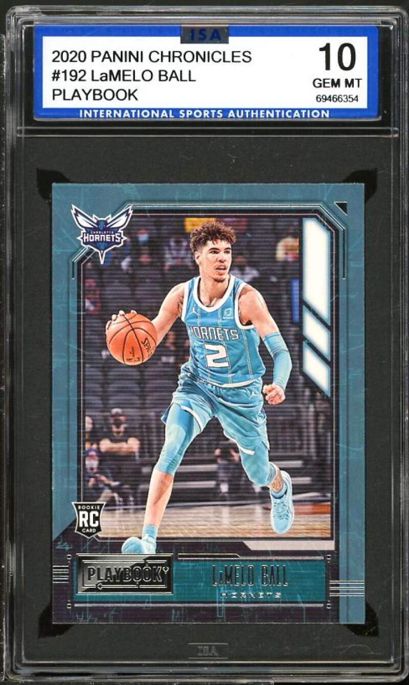 LaMelo Ball Rookie Card 2020-21 Panini Chronicles Playbook #192 ISA 10 GEM MINT Image 1