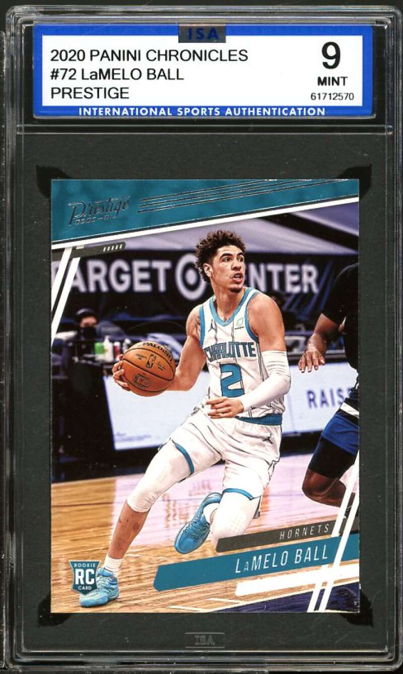 LaMelo Ball Rookie Card 2020-21 Panini Chronicles Prestige #72 ISA 9 MINT Image 1