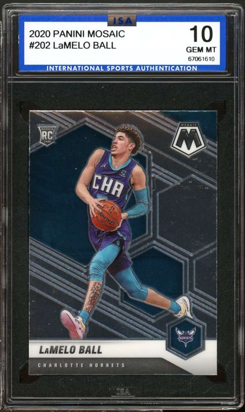 LaMelo Ball Rookie Card 2020-21 Panini Mosaic #202 ISA 10 GEM MINT Image 1