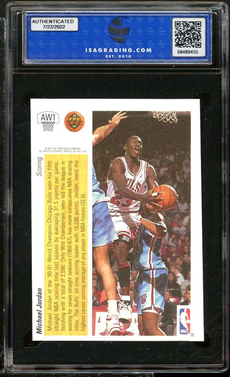 Michael Jordan Card 1991-92 Upper Deck Award Winner Holograms #AW1 PSA 8 NM-MT Image 2