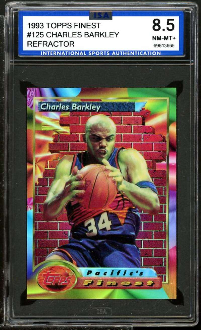 Charles Barkley Card 1993-94 Finest Refractor #125 ISA 8.5 NM-MT+ Image 1