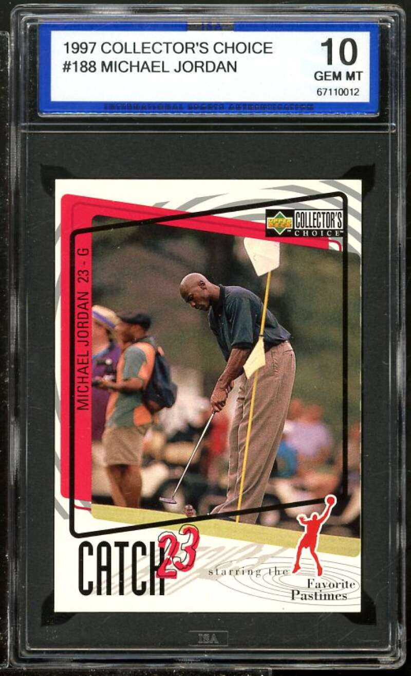 Michael Jordan Card 1997-98 Collector's Choice #188 ISA 10 GEM MINT Image 1