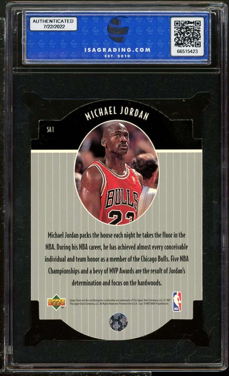 Michael Jordan Card 1997-98 CC Star Attractions #SA1 ISA 8.5 NM-MT+ Image 2