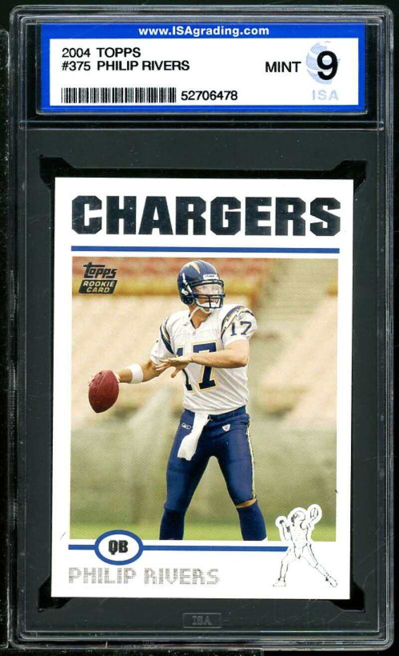 Philip Rivers Rookie Card 2004 Topps #375 ISA 9 MINT Image 1