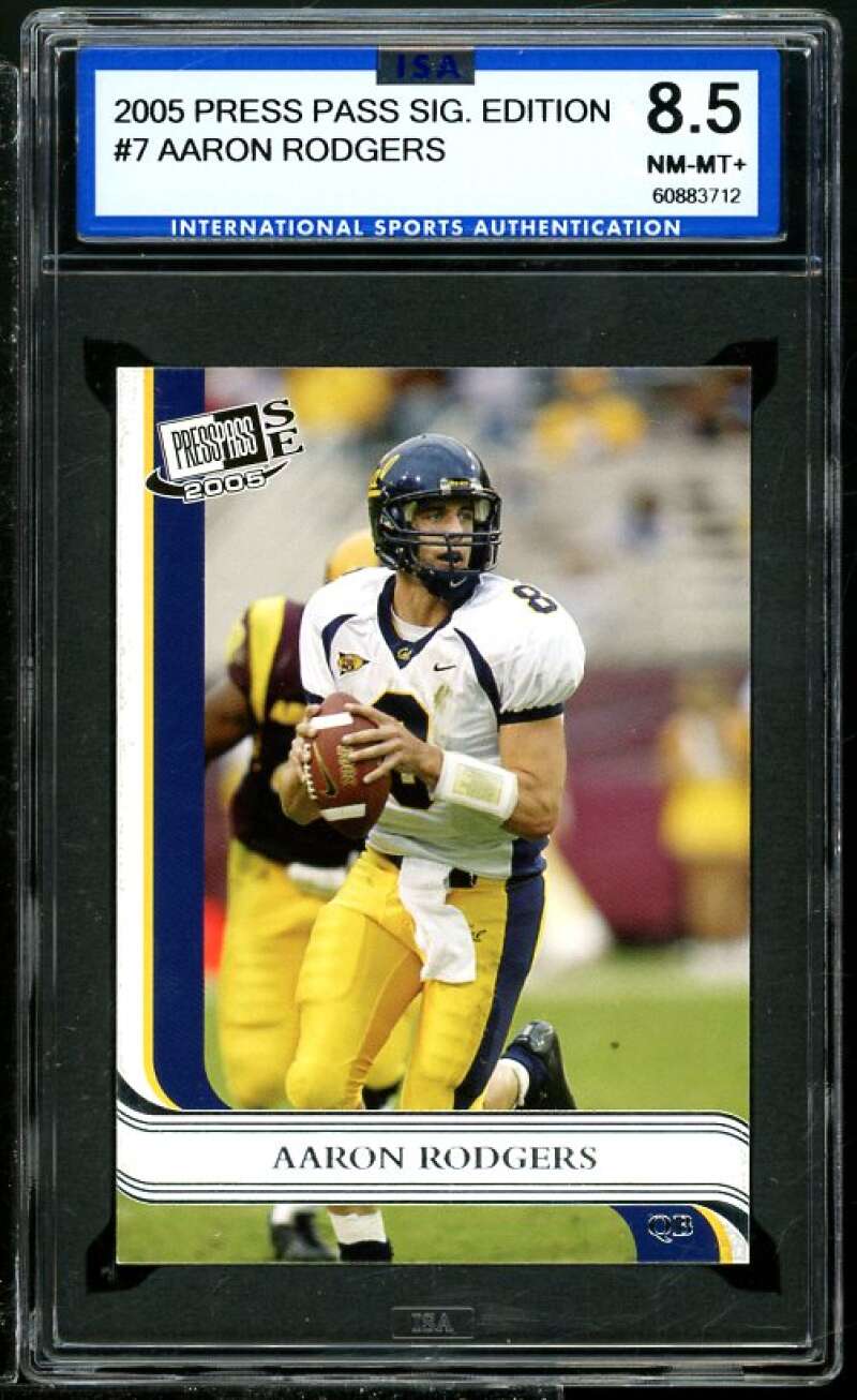 Aaron Rodgers Rookie Card 2005 Press Pass SE #7 ISA 8.5 NM-MT+ Image 1