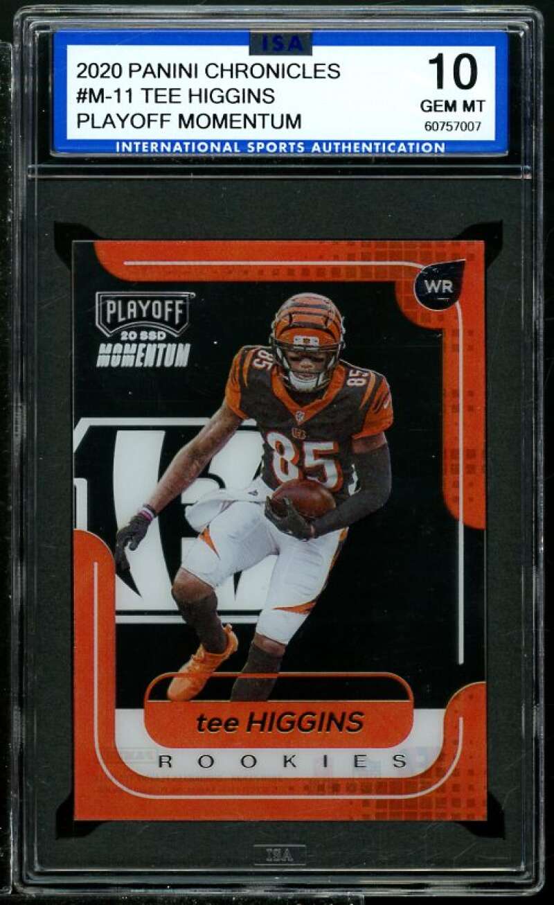 Tee Higgins Rookie 2020 Panini Chronicles Playoff Momentum #M-11 ISA 10 GEM MINT Image 1