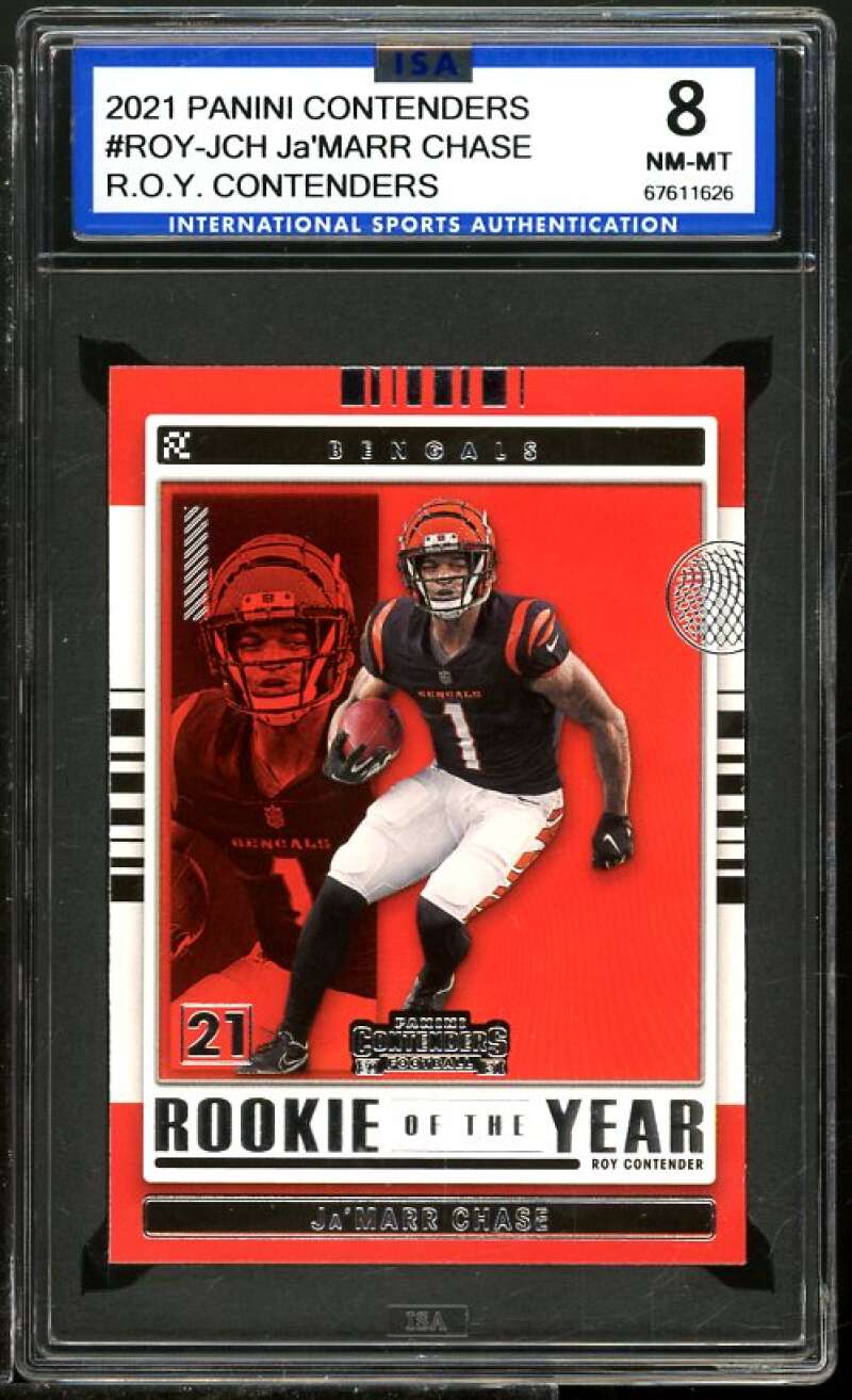 Ja'Marr Chase Rookie 2021 Panini ContEneders ROY Contenders #jch ISA 8 NM-MT Image 1