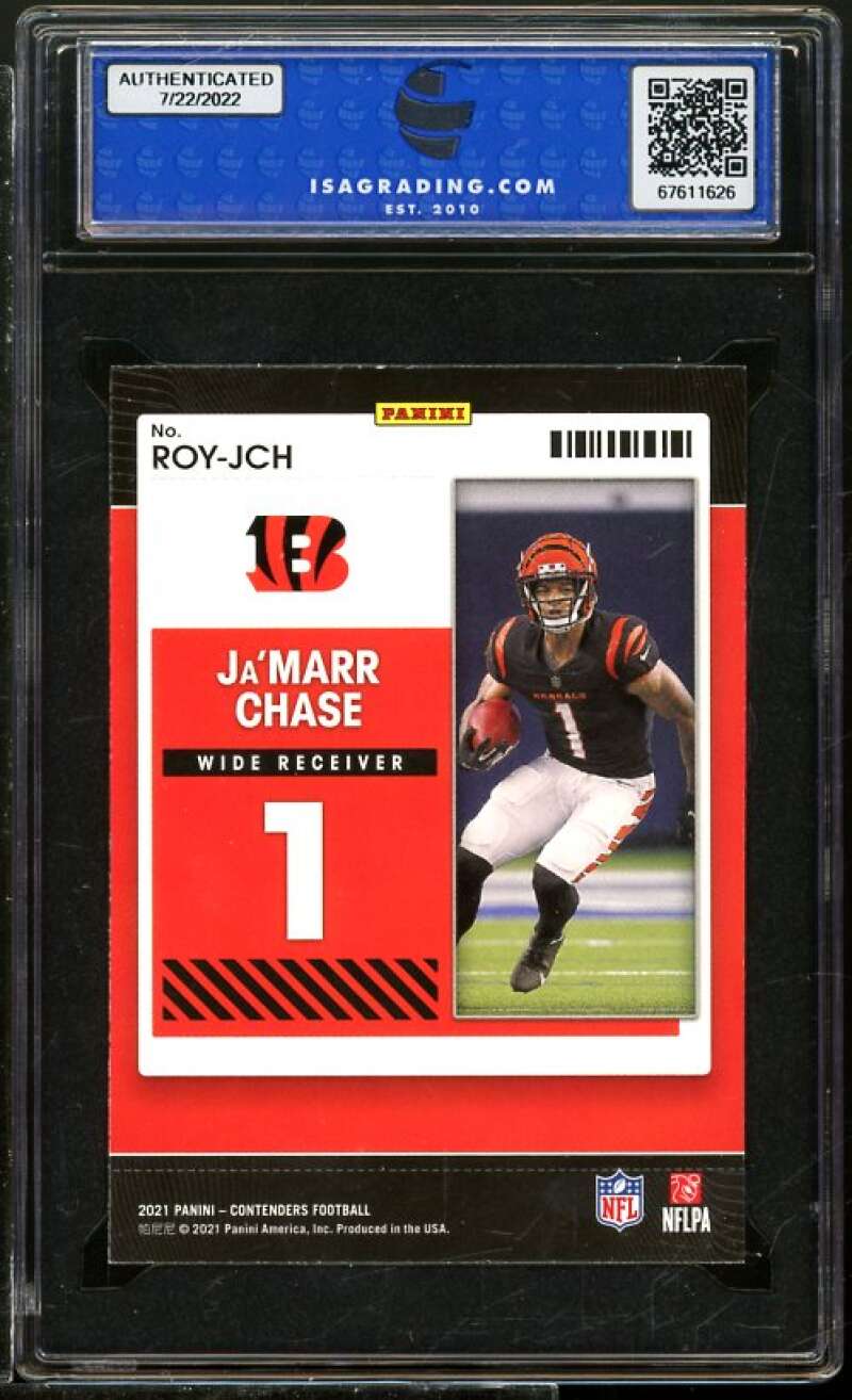 Ja'Marr Chase Rookie 2021 Panini ContEneders ROY Contenders #jch ISA 8 NM-MT Image 2