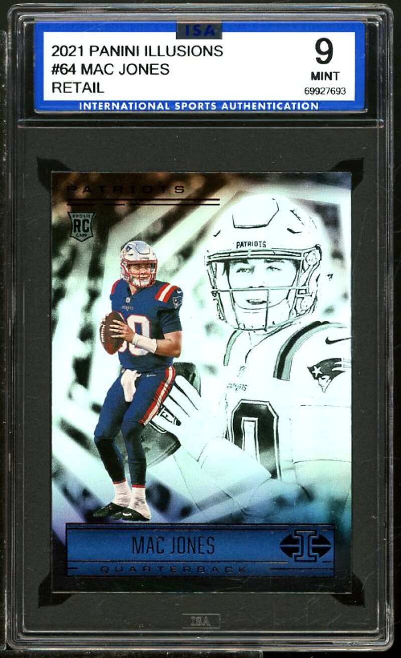 Mac Jones Rookie Card 2021 Panini Illusions Retail #64 ISA 9 MINT Image 1