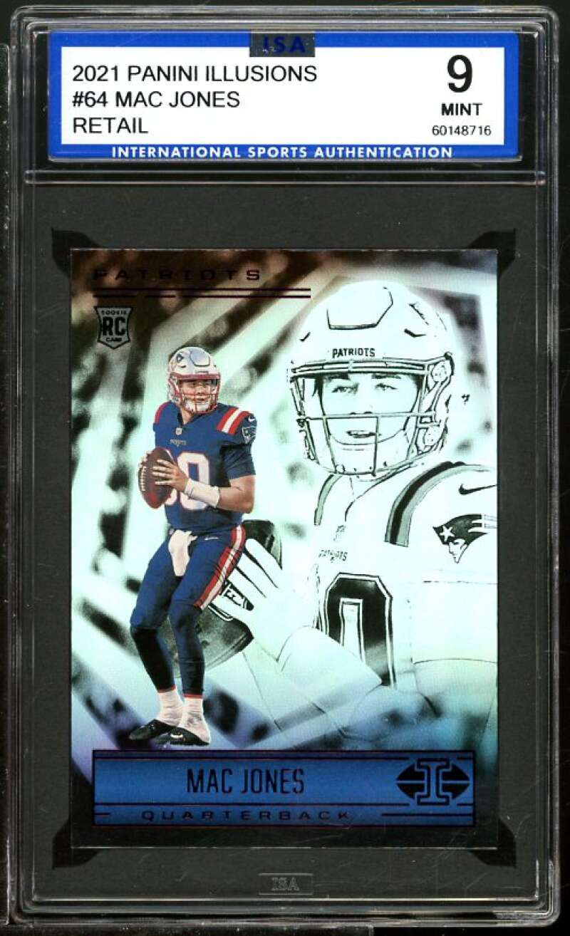 Mac Jones Rookie Card 2021 Panini Illusions Retail #64 ISA 9 MINT Image 1