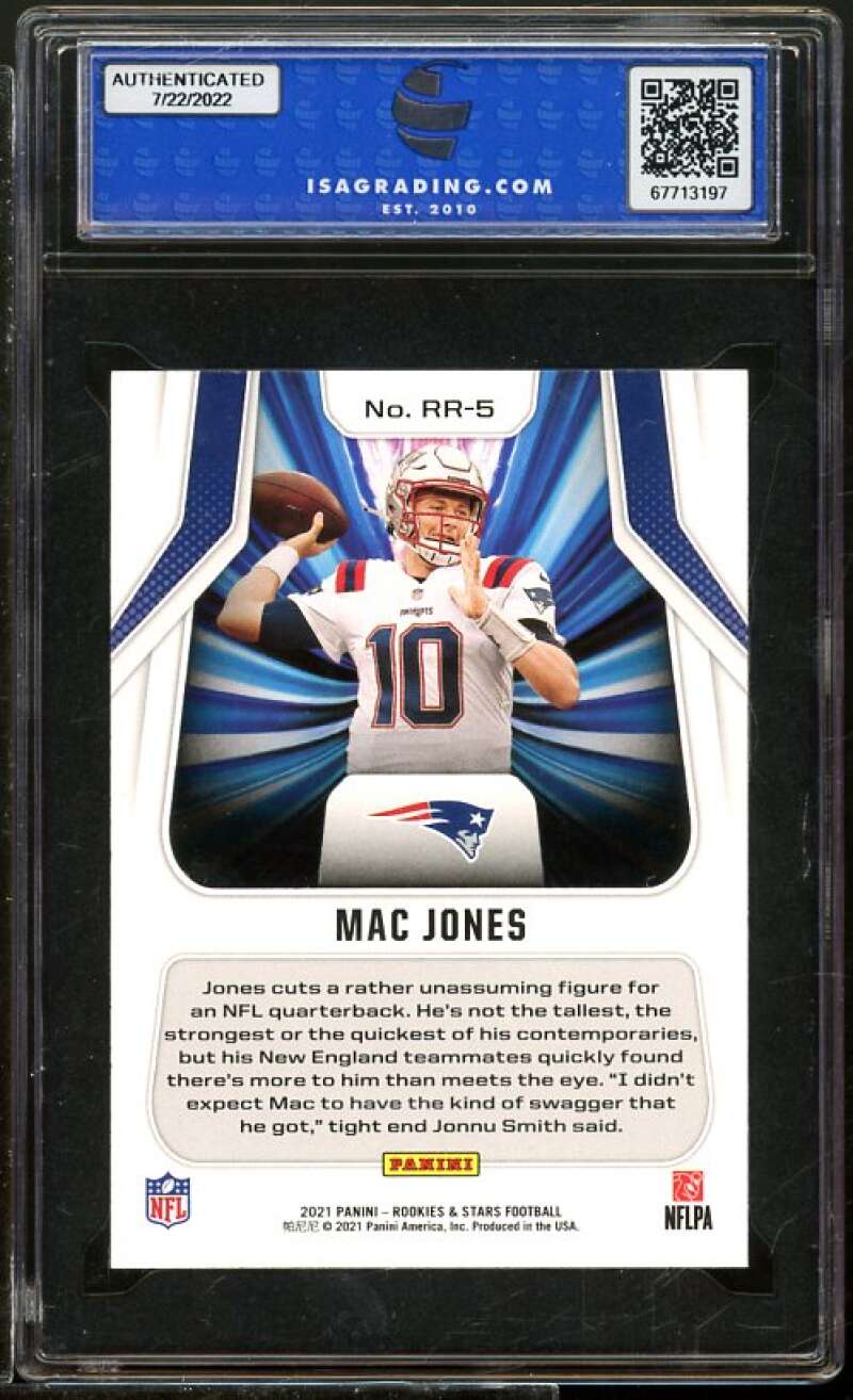 Mac Jones Rookie Card 2021 Rookies &amp; Stars Rookie Rush #RR-5 ISA 8.5 NM-MT+ Image 2