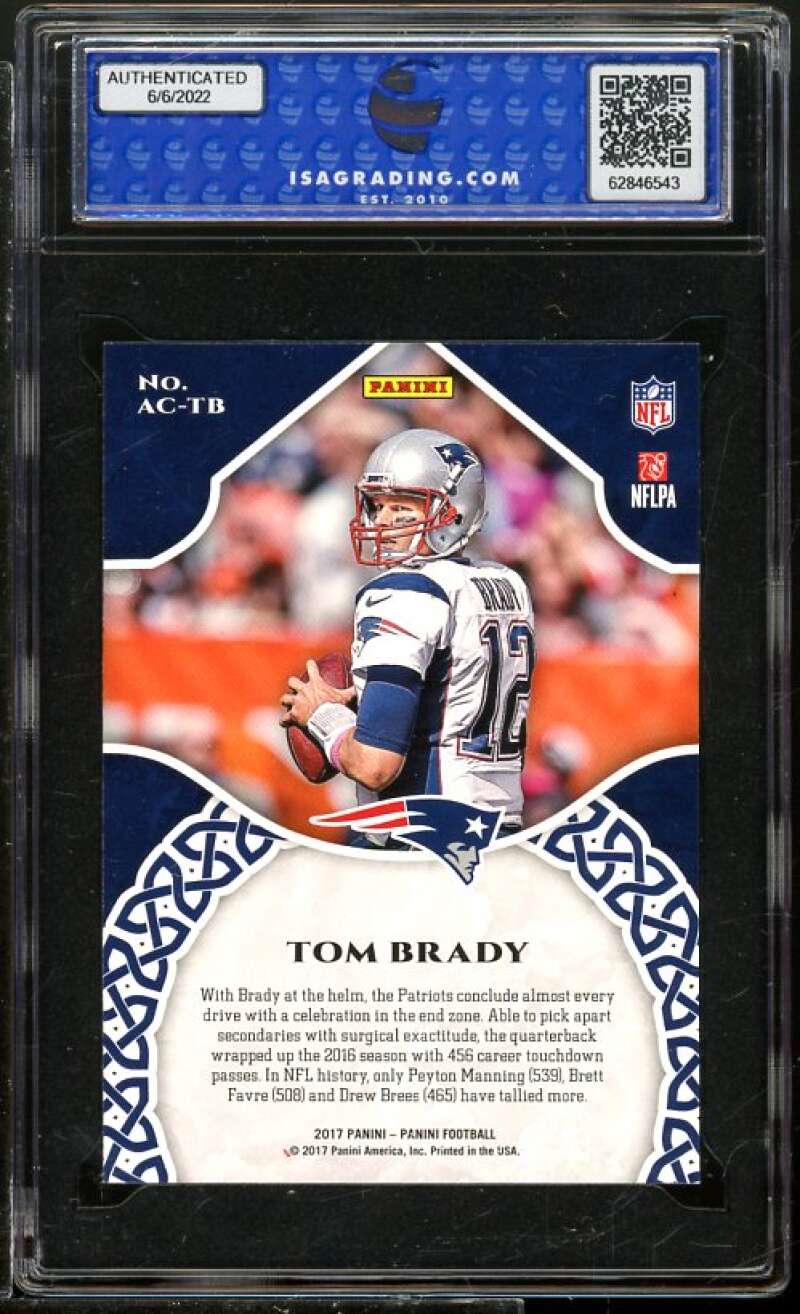 Tom Brady Card 2017 Panini Accolades #AC-TB ISA 10 GEM MINT Image 2