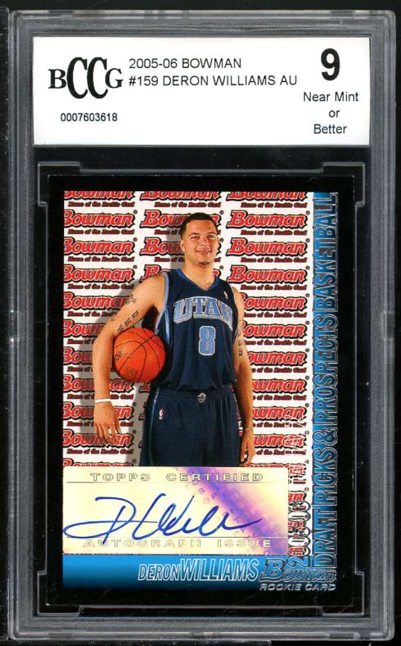 Deron Williams Rookie Card 2005-06 Bowman Autograph #159 BGS BCCG 9 Image 1