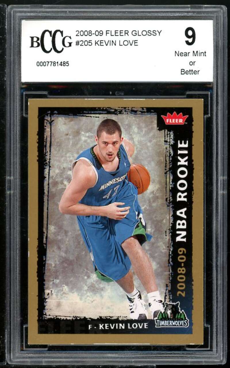 Kevin Love Rookie Card 2008-09 Fleer Glossy #205 BGS BCCG 9 Image 1