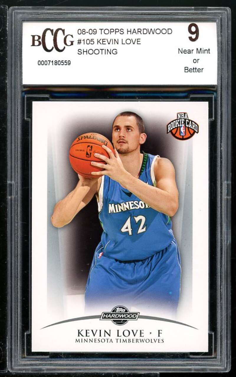 Kevin Love Rookie Card 2008-09 Topps Hardwood #105 BGS BCCG 9 Image 1