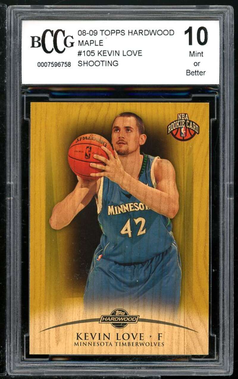 Kevin Love Rookie Card 2008-09 Topps Hardwood Maple #105 BGS BCCG 10 Image 1