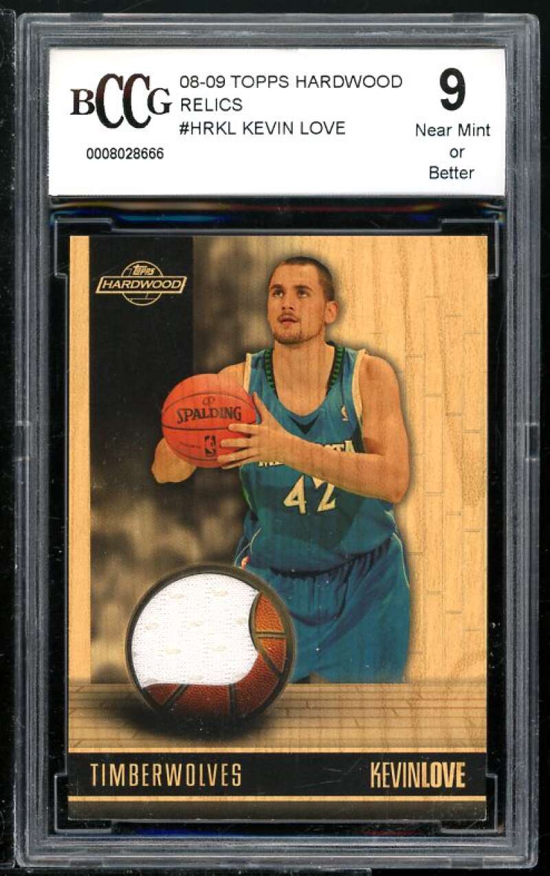 Kevin Love Rookie Card 2008-09 Topps Hardwood Relics #HR-KL BGS BCCG 9 Image 1