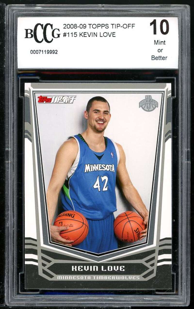 Kevin Love Rookie Card 2008-09 Topps Tip-Off #115 BGS BCCG 10 Image 1