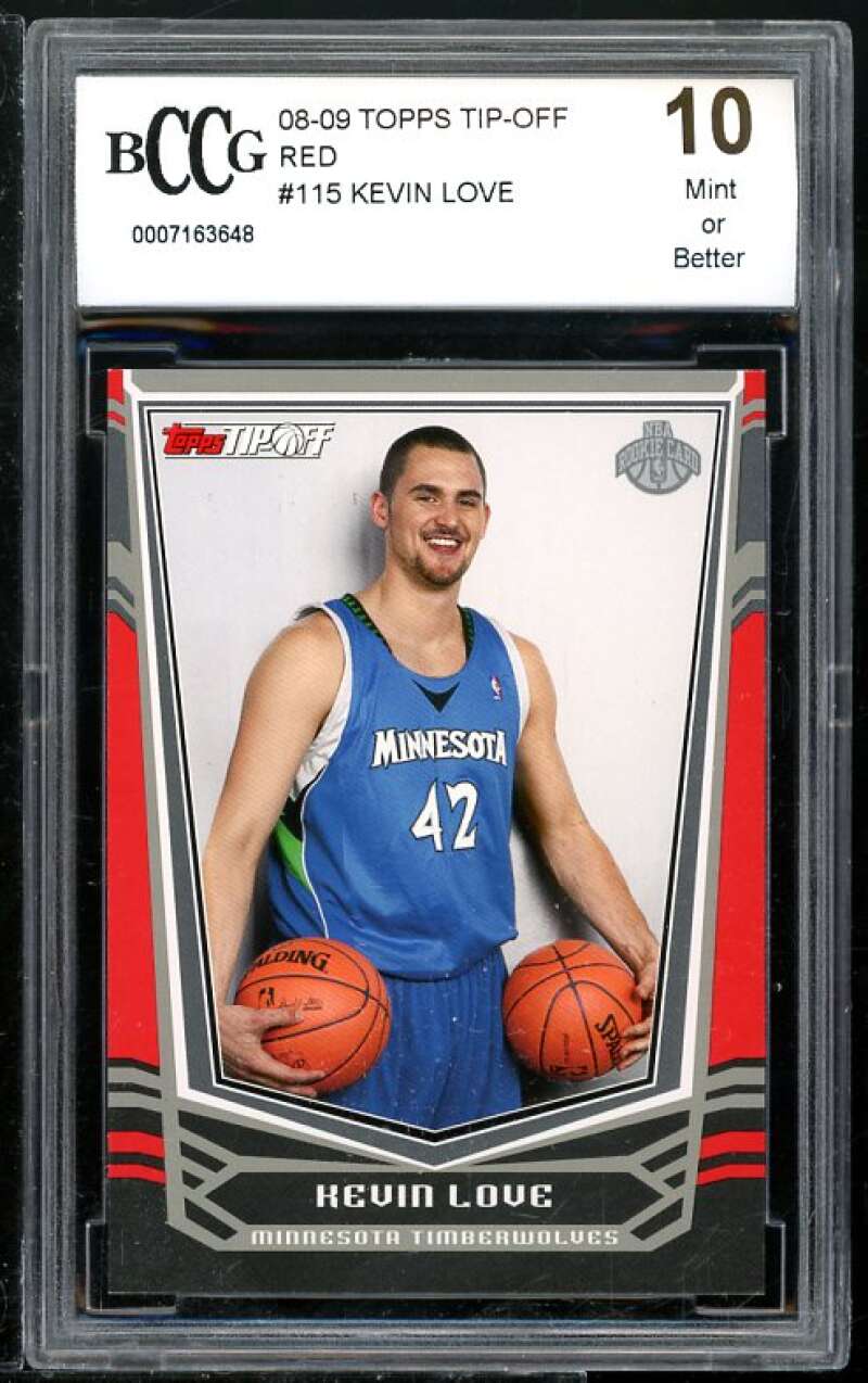 Kevin Love Rookie Card 2008-09 Topps Tip-Off Red #115 BGS BCCG 10 Image 1