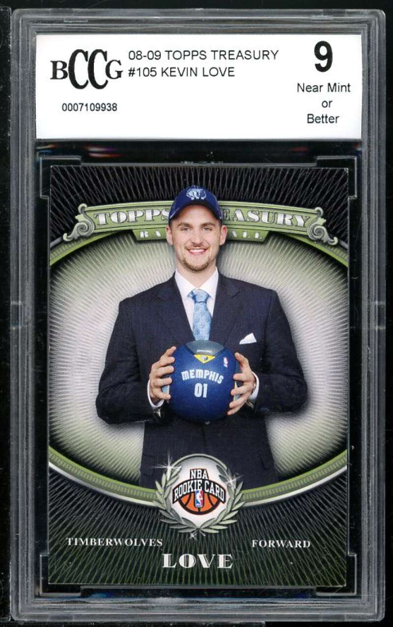 Kevin Love Rookie Card 2008-09 Topps Treasury #105 BGS BCCG 9 Image 1