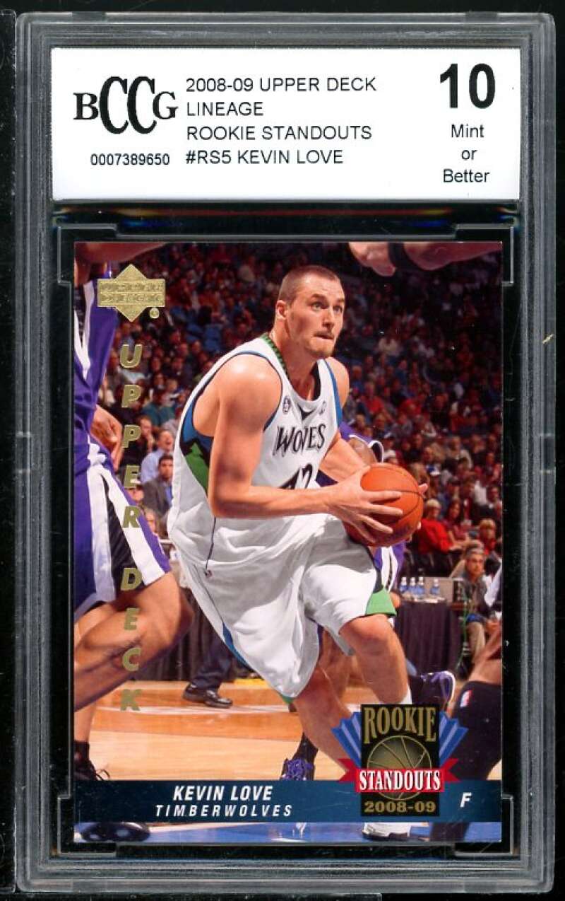 Kevin Love Rookie Card 2008-09 UD Lineage Rookie Standouts #RS5 BGS BCCG 10 Image 1