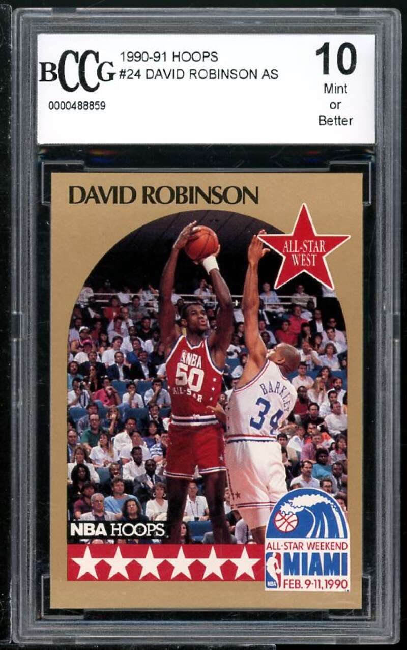 David Robinson Card 1990-91 Hoops #24 BGS BCCG 10 Image 1