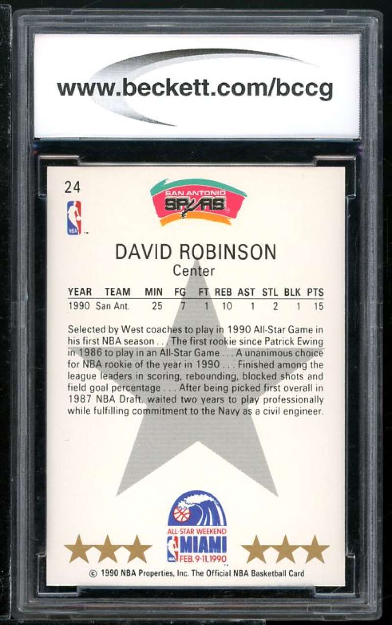 David Robinson Card 1990-91 Hoops #24 BGS BCCG 10 Image 2