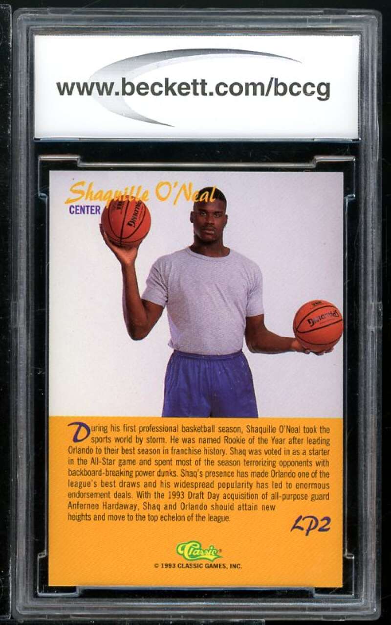 Shaquille O'neal Card 1993 Pro Line Live LPS #LP2 BGS BCCG 8 Image 2