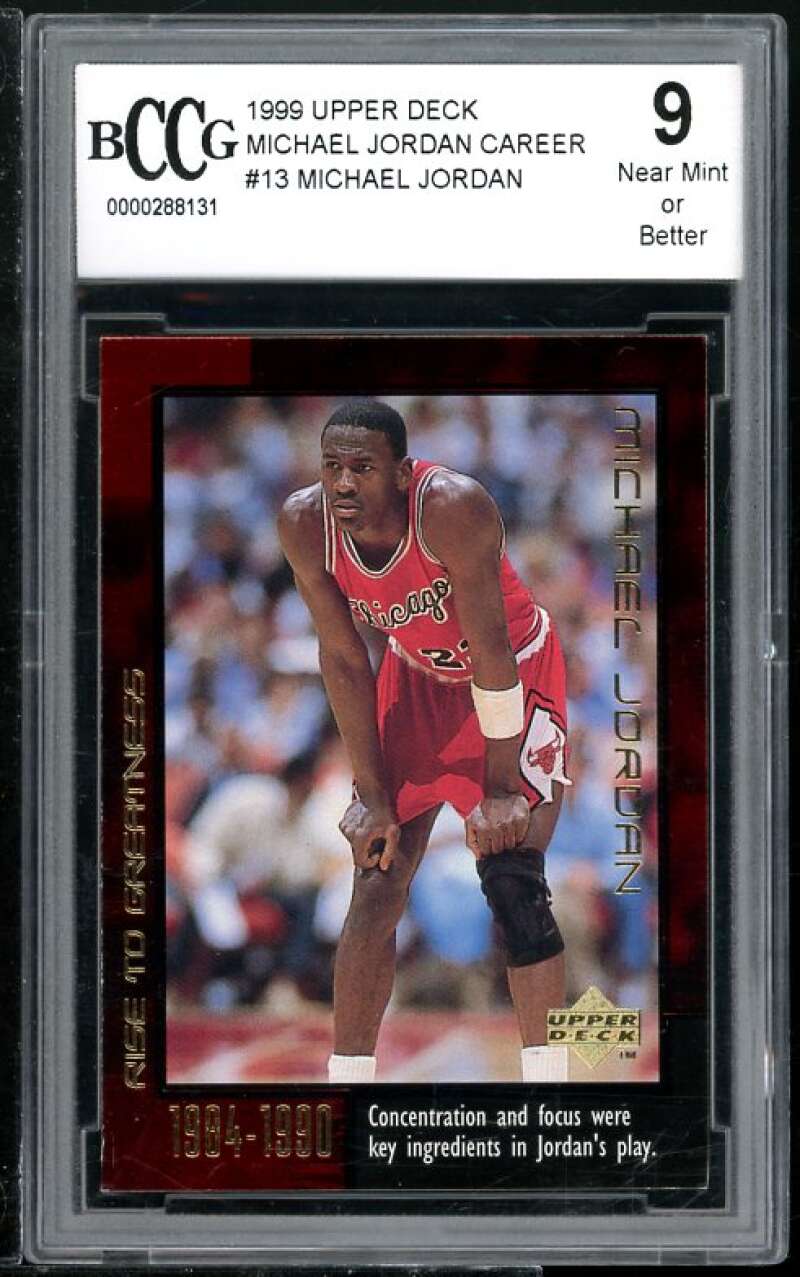 Michael Jordan Card 1999 Upper Deck Career #13 BGS BCCG 9 Image 1