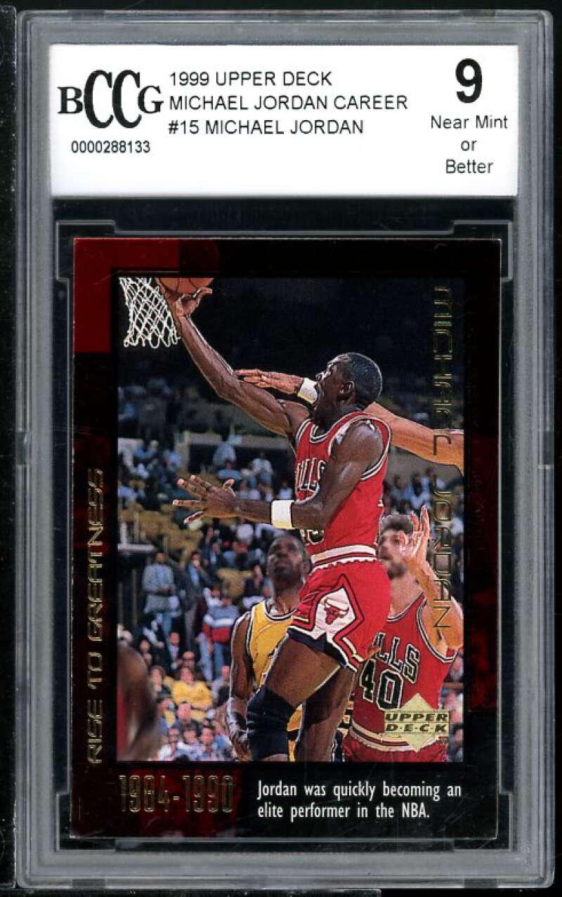 Michael Jordan Card 1999 Upper Deck Career #15 BGS BCCG 9 Image 1