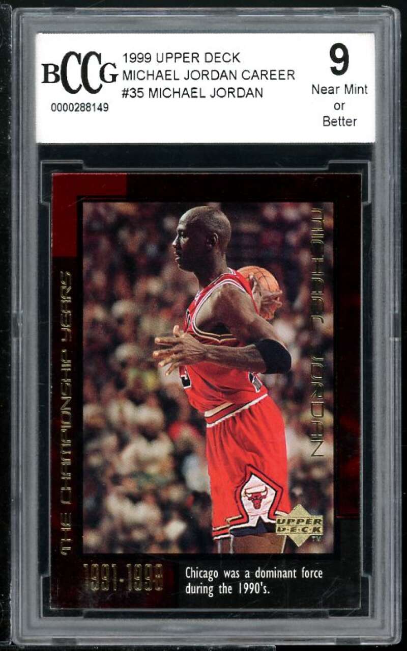 Michael Jordan Card 1999 Upper Deck Career #35 BGS BCCG 9 Image 1