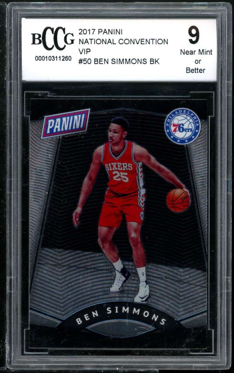 Ben Simmons Card 2017 Panini National Convention VIP #50 BGS BCCG 9 Image 1