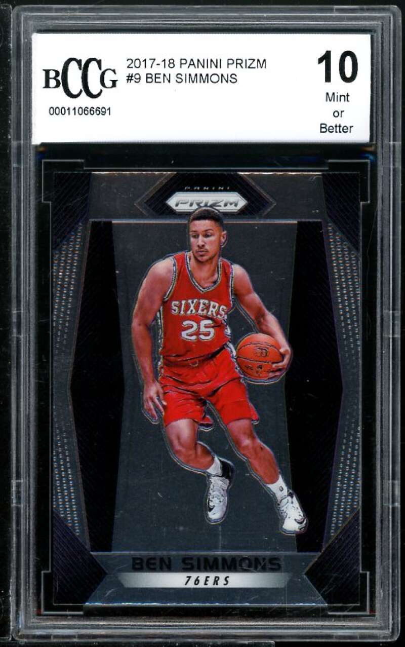 Ben Simmons Card 2017-18 Panini Prizm #9 BGS BCCG 10 Image 1