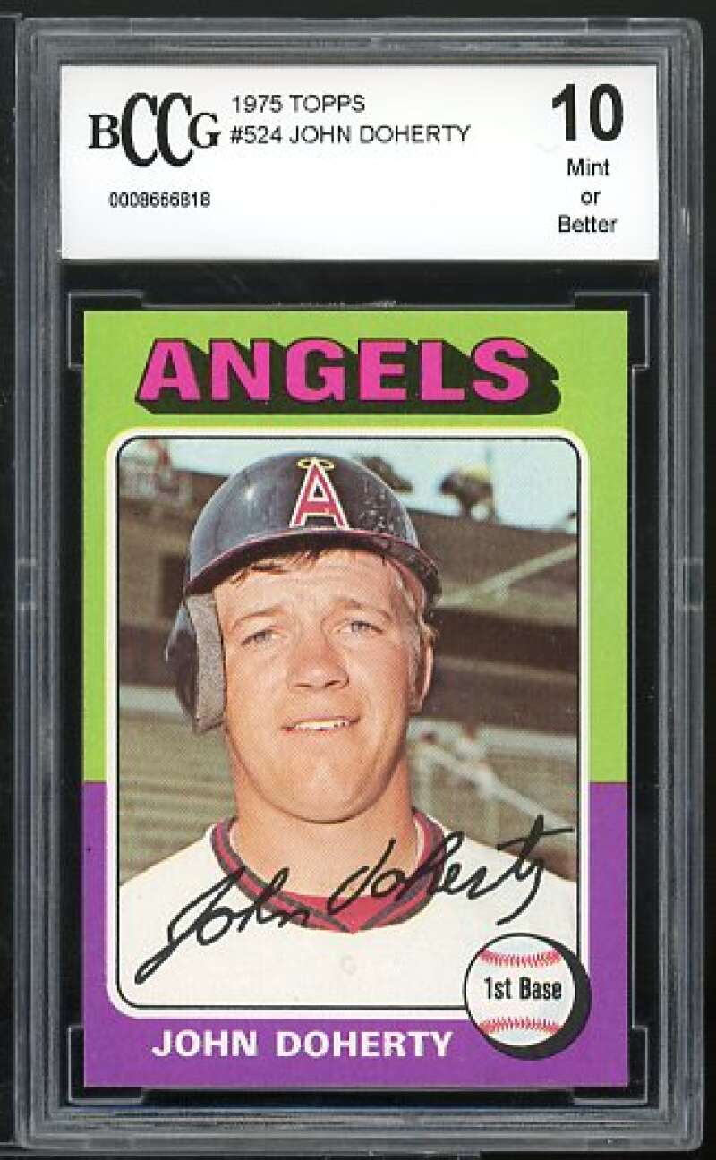 John Doherty Card 1975 Topps #524 BGS BCCG 10 Image 1