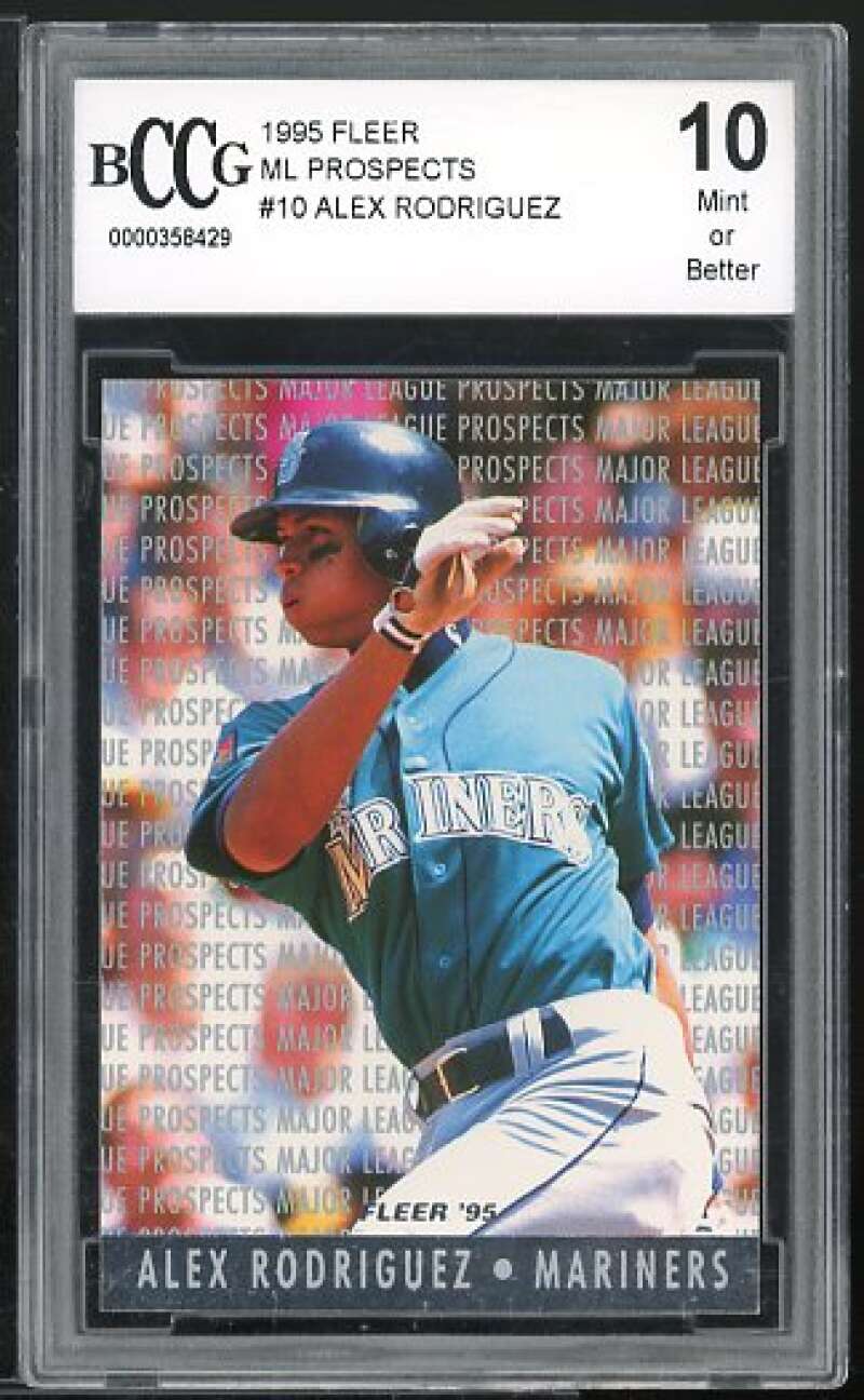 Alex Rodriguez Card 1995 Fleer ML Prospects #10 BGS BCCG 10 Image 1