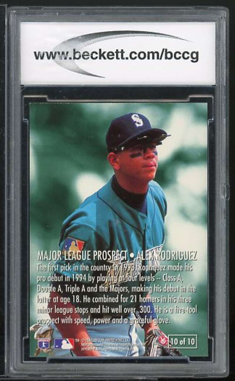 Alex Rodriguez Card 1995 Fleer ML Prospects #10 BGS BCCG 10 Image 2