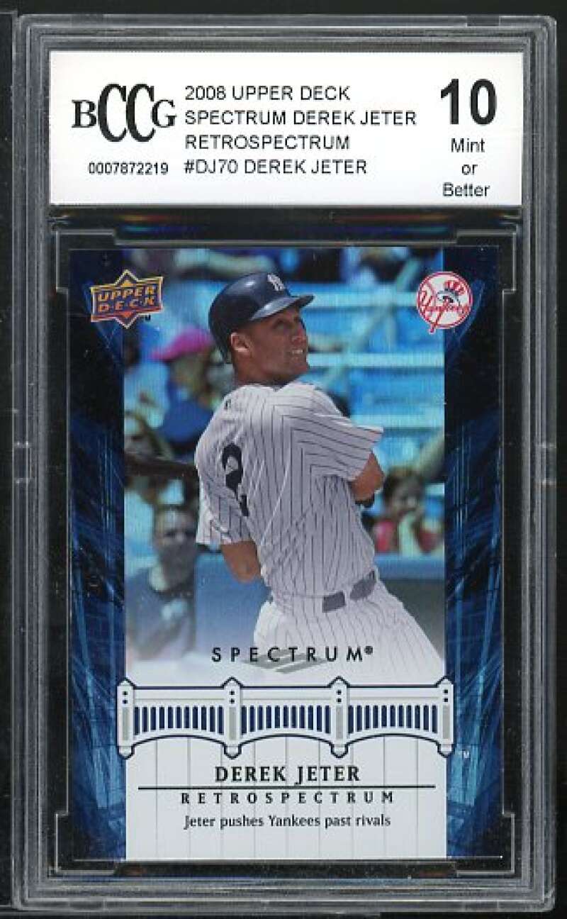 Derek Jeter Card 2008 UD Spectrum Retrospectrum #DJ70 BGS BCCG 10 Image 1