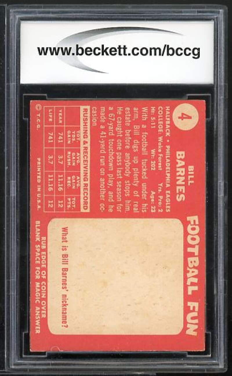 Bill Barnes Card 1958 Topps #4 BGS BCCG 7 Image 2